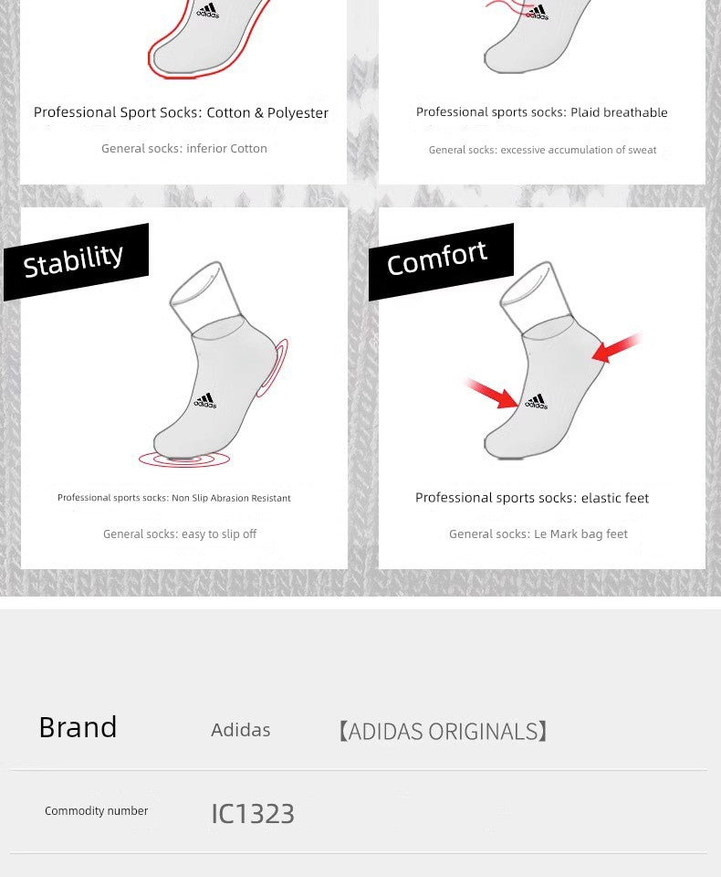 Adidas Adidas Socks Men and Women Autumn Jogging Sports Socks Sweat-Absorbent Long Socks Towel Bottom Basketball Tube Socks
