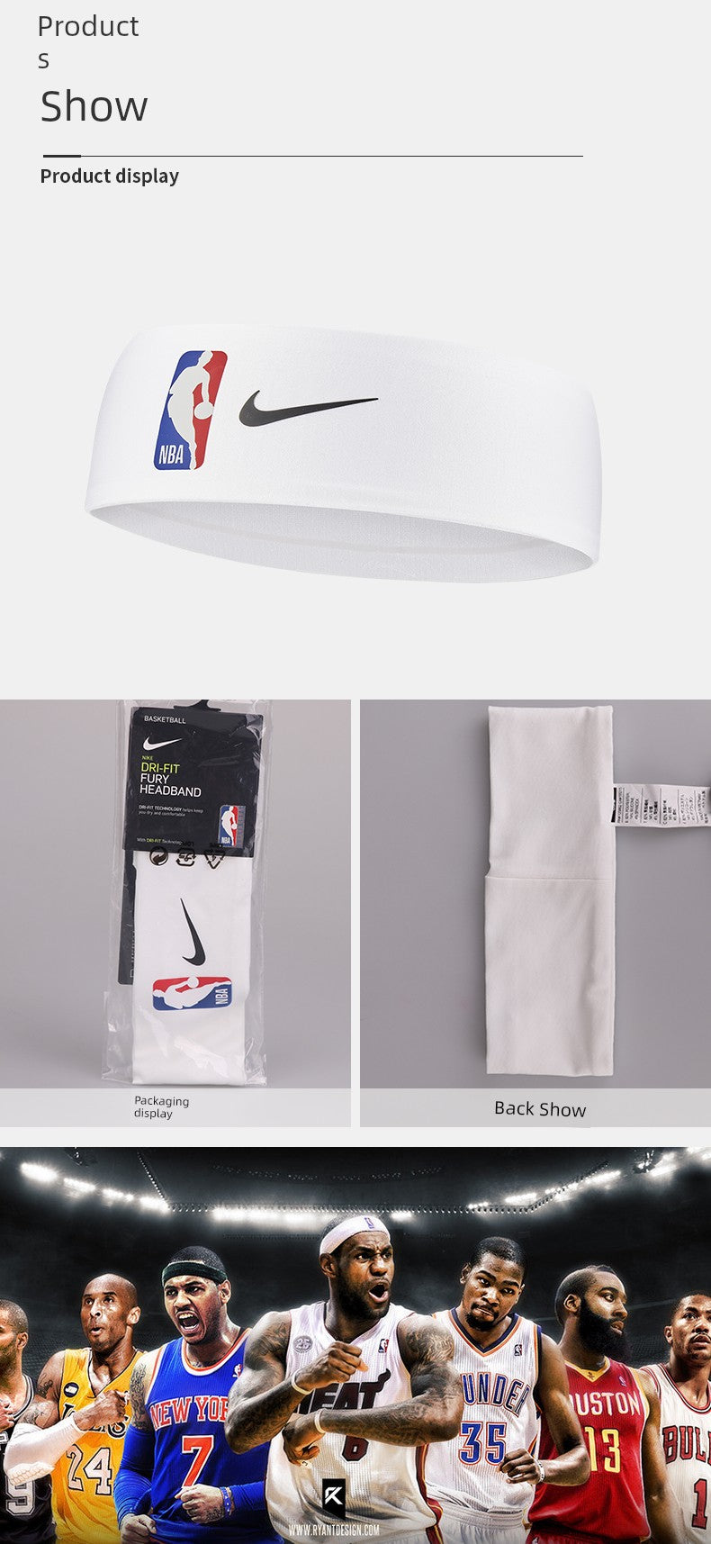 [50% Discount in Seconds] Nike Nike Headband NBA Joint Headscarf Basketball Hair Band Sport Headband Sweat-Absorbing Owen